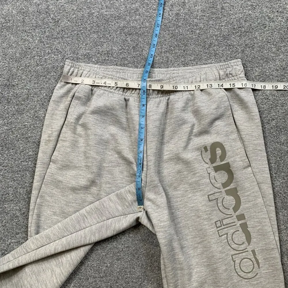 Adidas Joggers Mens L Large Ash Designed 2 Move Graphic Drawstring Track Pants